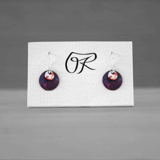 Boucles d’oreilles cuir bordeaux & argent massif