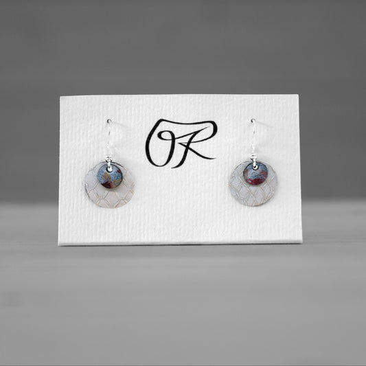 Boucles d’oreilles en cuir blanc & argent massif