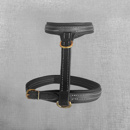 Harnais cuir chien noir sur mesure