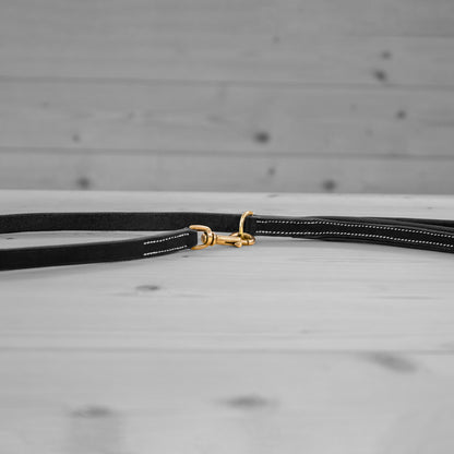 Laisse en cuir noir – bouclerie laiton